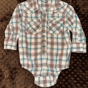Baby boys western button down onsie